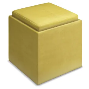 Rockwood Cube Storage Ottoman in Velvet Fabric