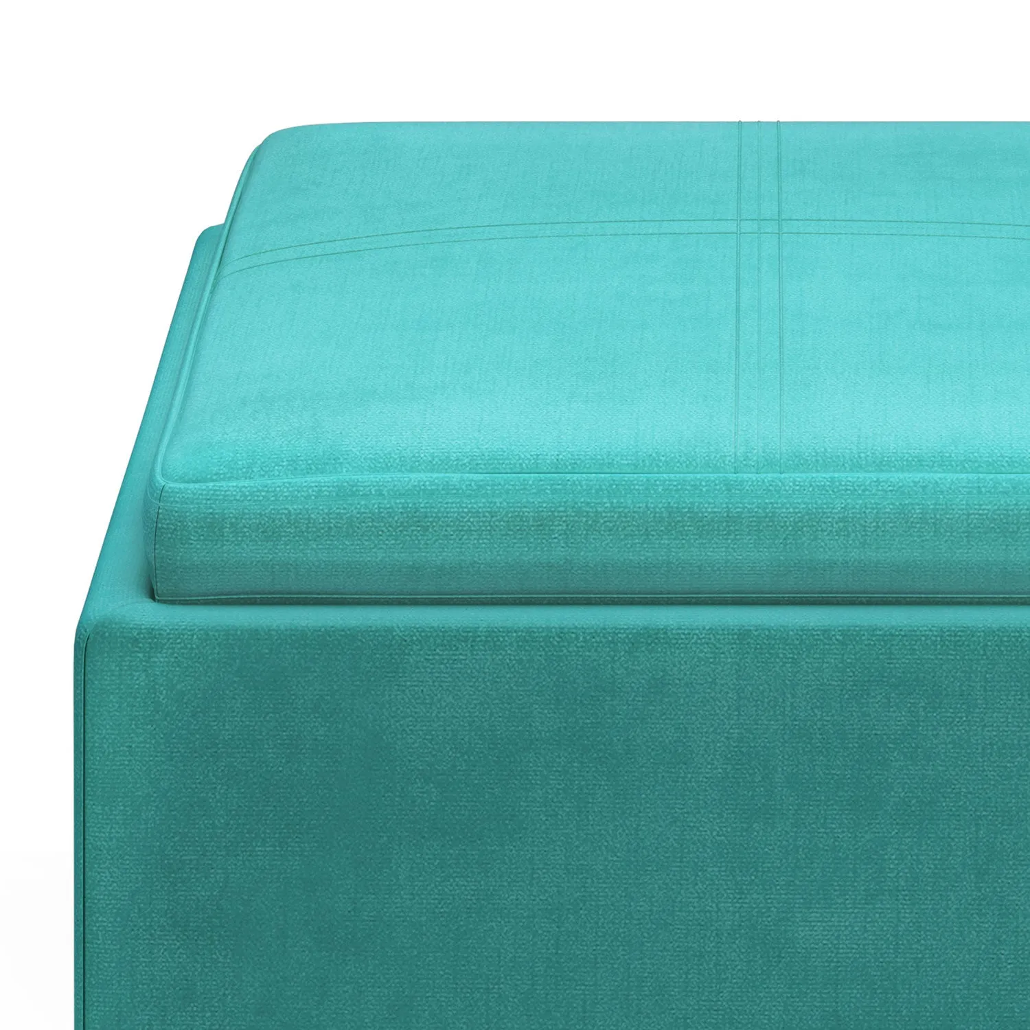 Rockwood Cube Storage Ottoman in Velvet Fabric