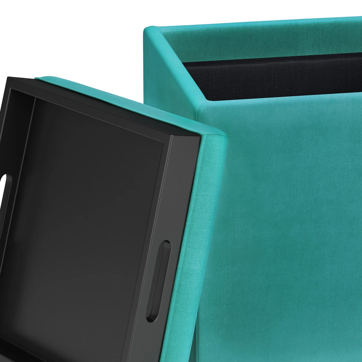 Rockwood Cube Storage Ottoman in Velvet Fabric
