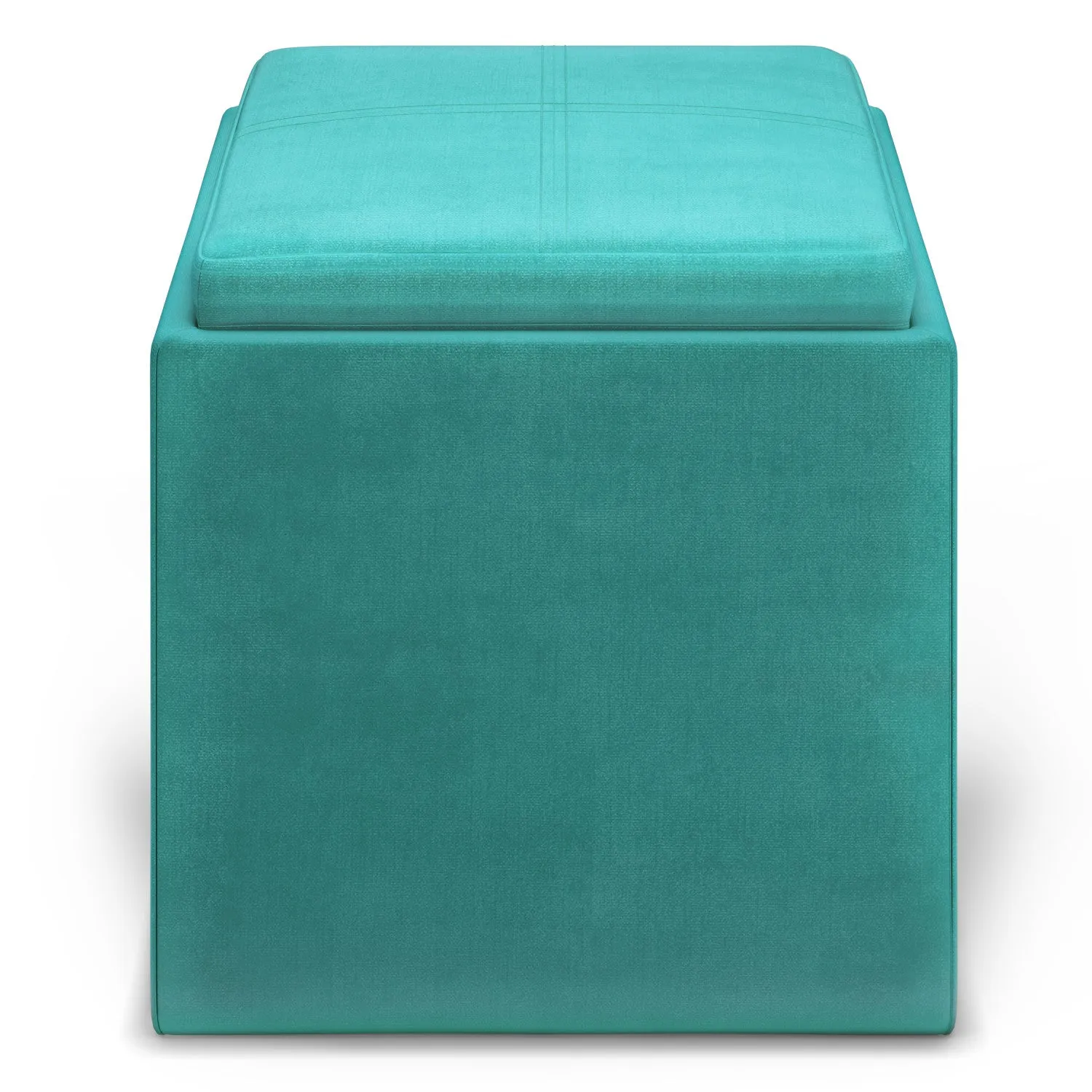Rockwood Cube Storage Ottoman in Velvet Fabric