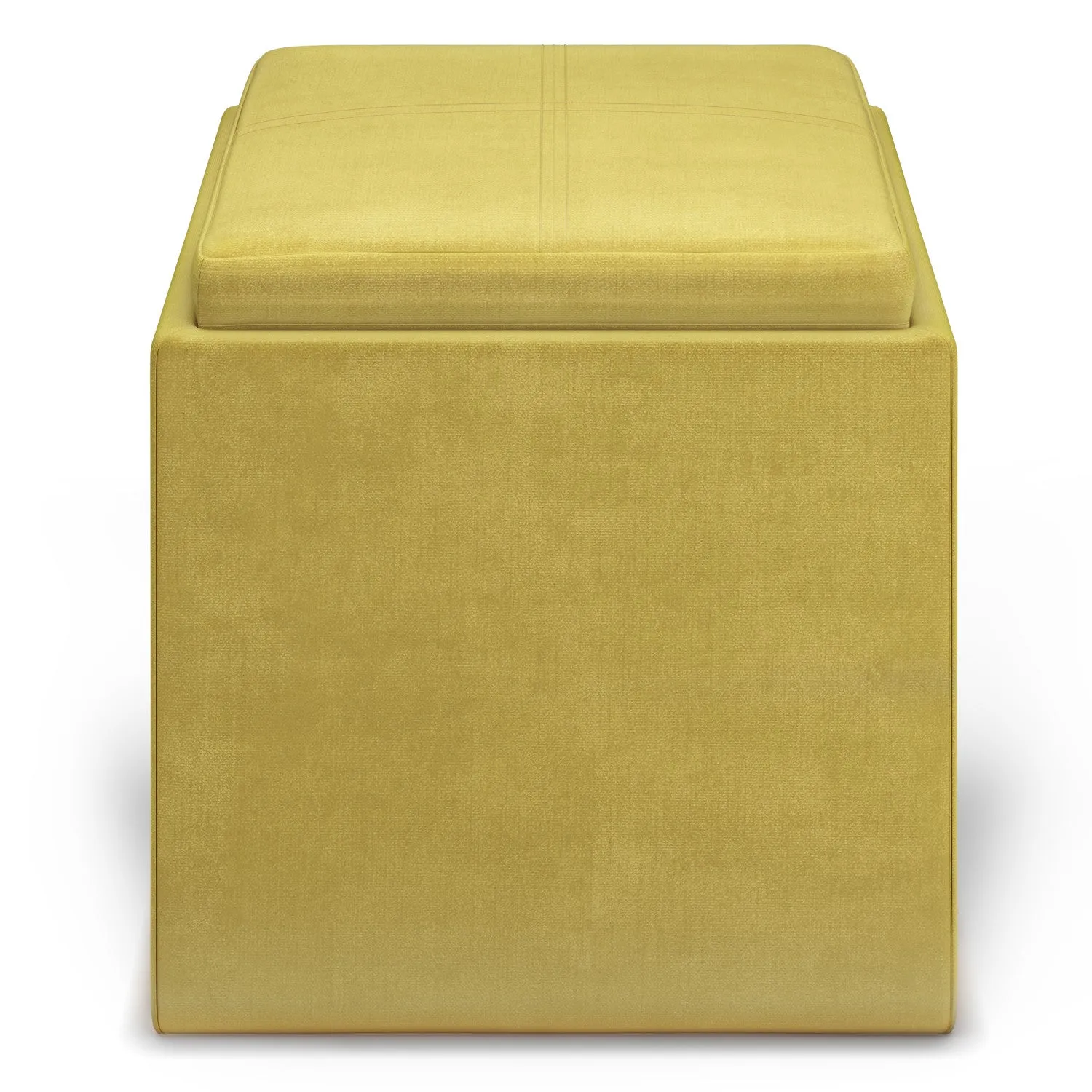 Rockwood Cube Storage Ottoman in Velvet Fabric