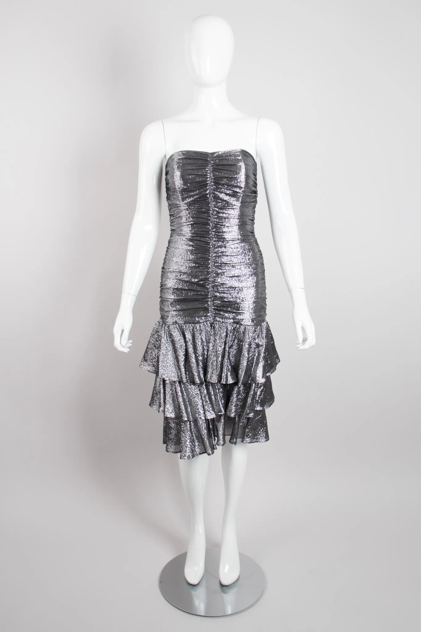 Ruched Lamé Disco Dress