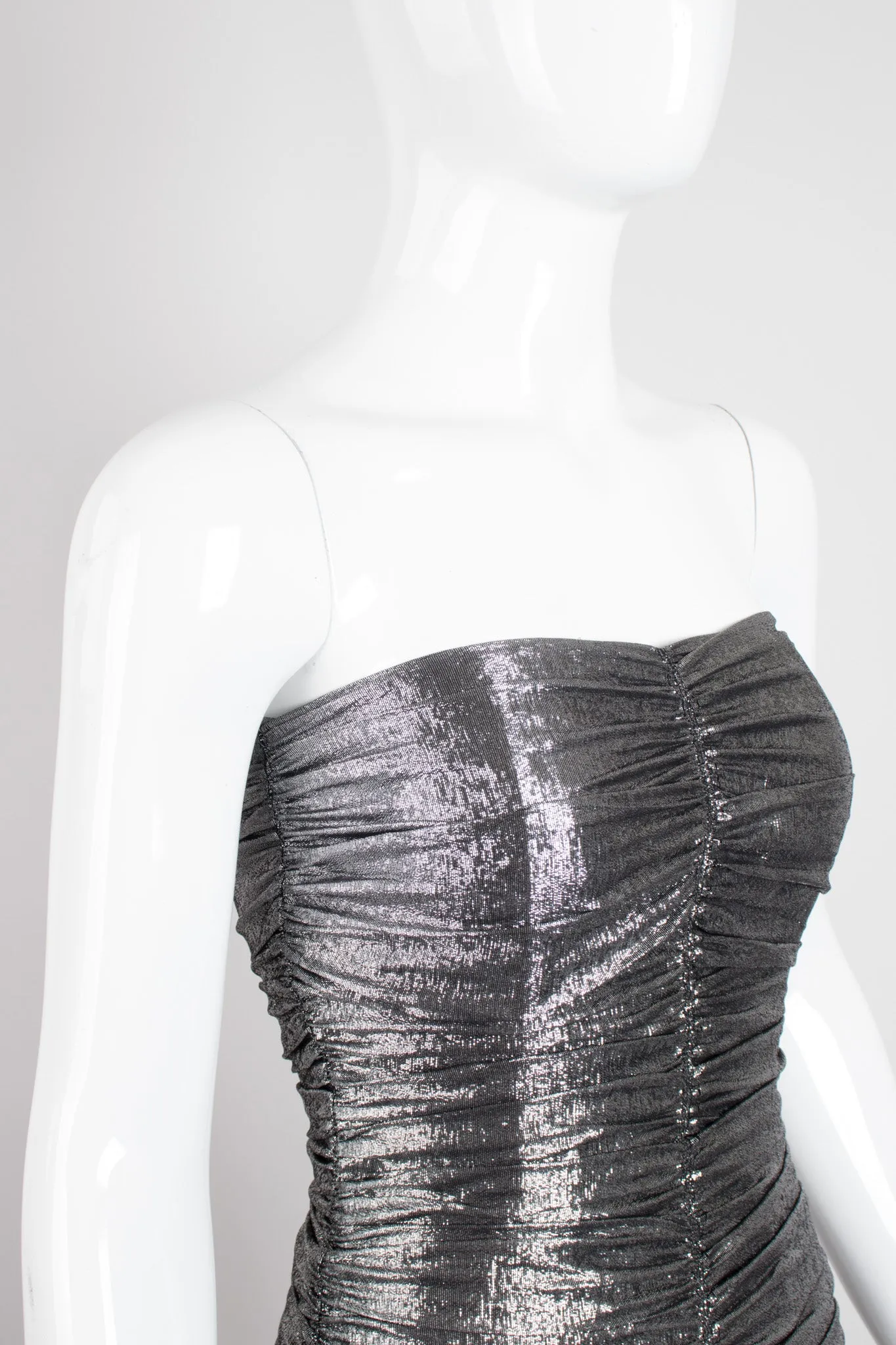Ruched Lamé Disco Dress