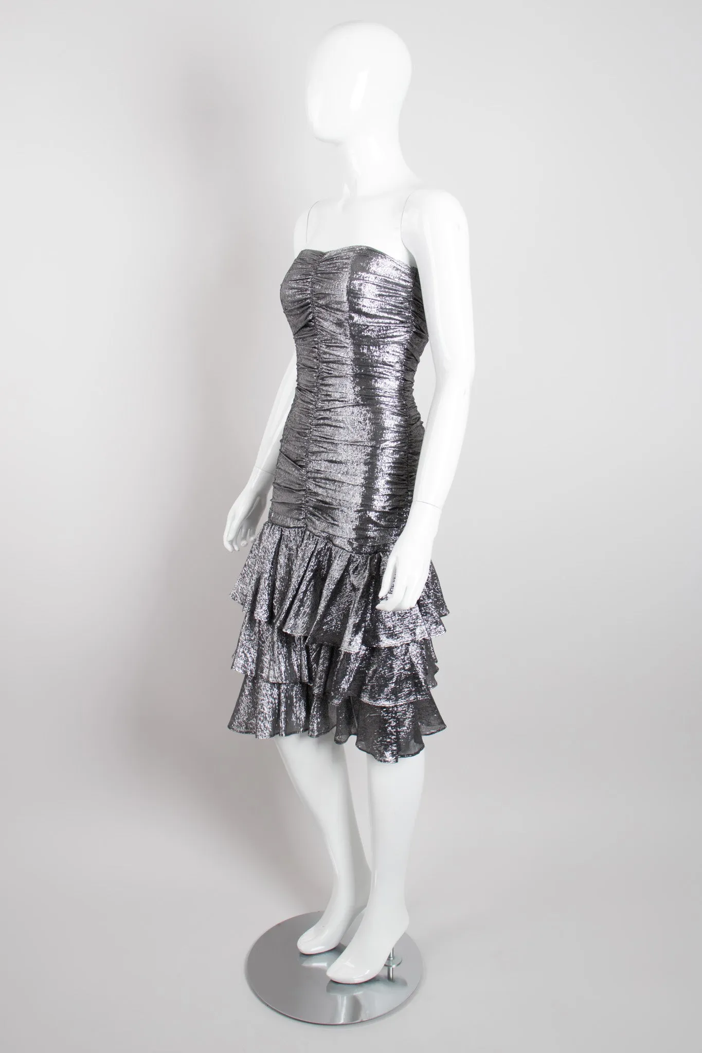 Ruched Lamé Disco Dress