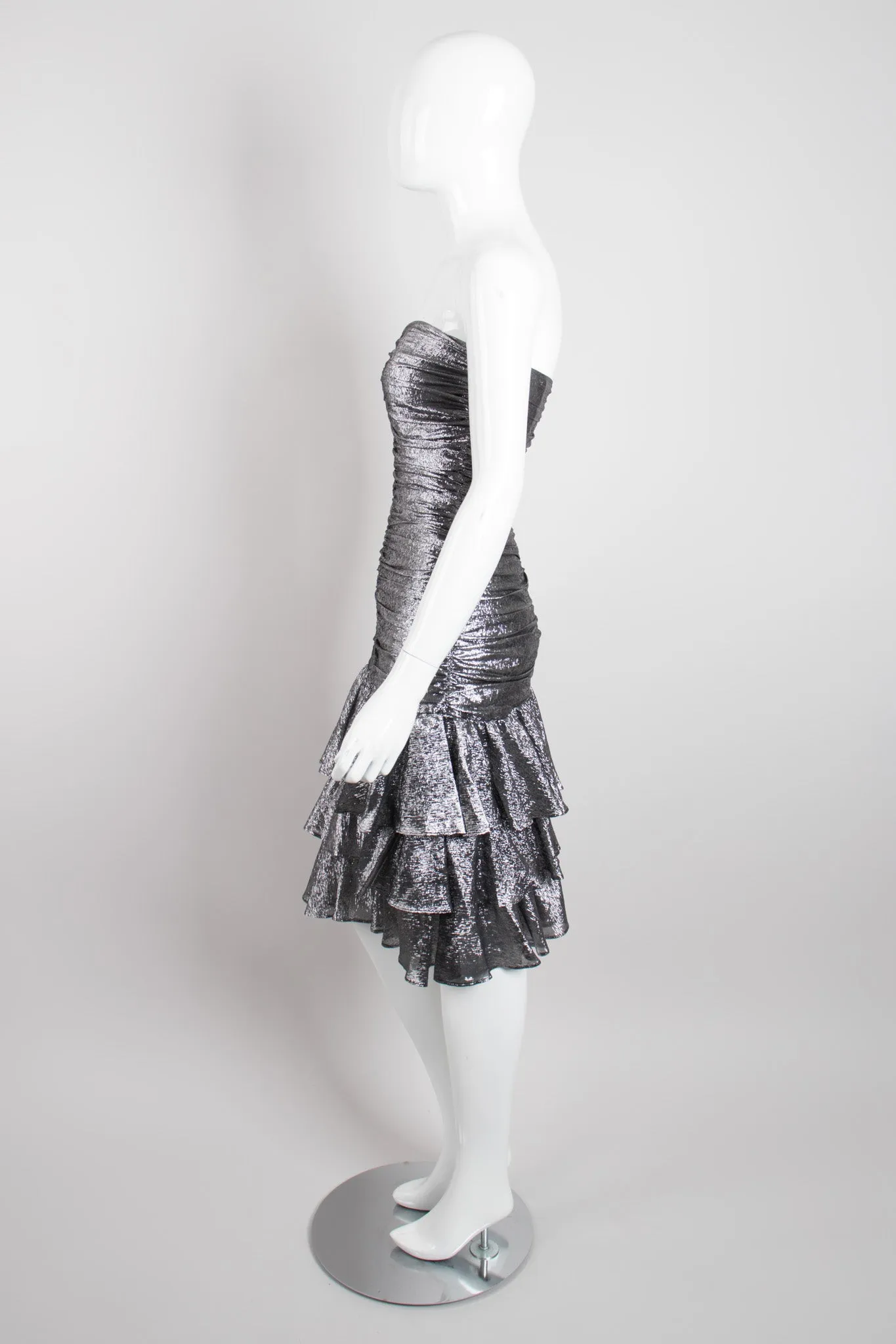 Ruched Lamé Disco Dress