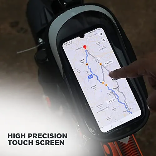 SAVYHUB Bike Bicycle Front Frame/Tube Bag waterproof mobile phone holder with sensitive touch screen and waterproof premium material Suitable for all types of mobiles below 7.2 inch