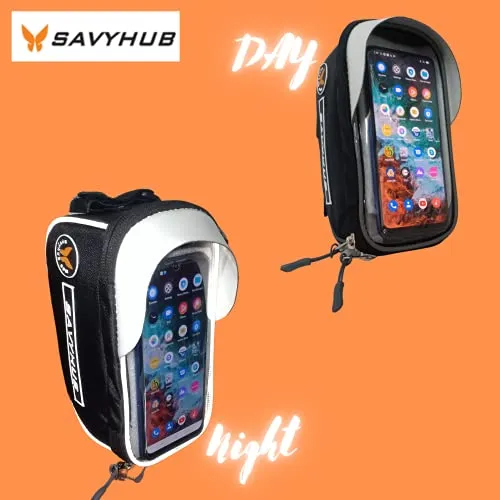 SAVYHUB Bike Bicycle Front Frame/Tube Bag waterproof mobile phone holder with sensitive touch screen and waterproof premium material Suitable for all types of mobiles below 7.2 inch
