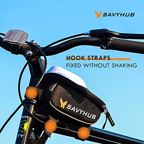 SAVYHUB Bike Bicycle Front Frame/Tube Bag waterproof mobile phone holder with sensitive touch screen and waterproof premium material Suitable for all types of mobiles below 7.2 inch