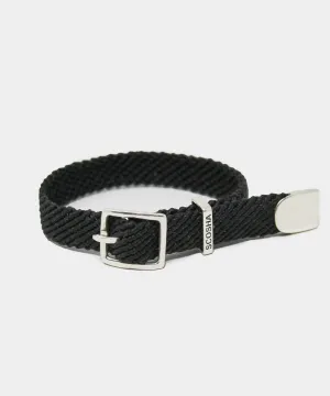 Scosha Macrame Belt Bracelet in Black With Sterling Silver