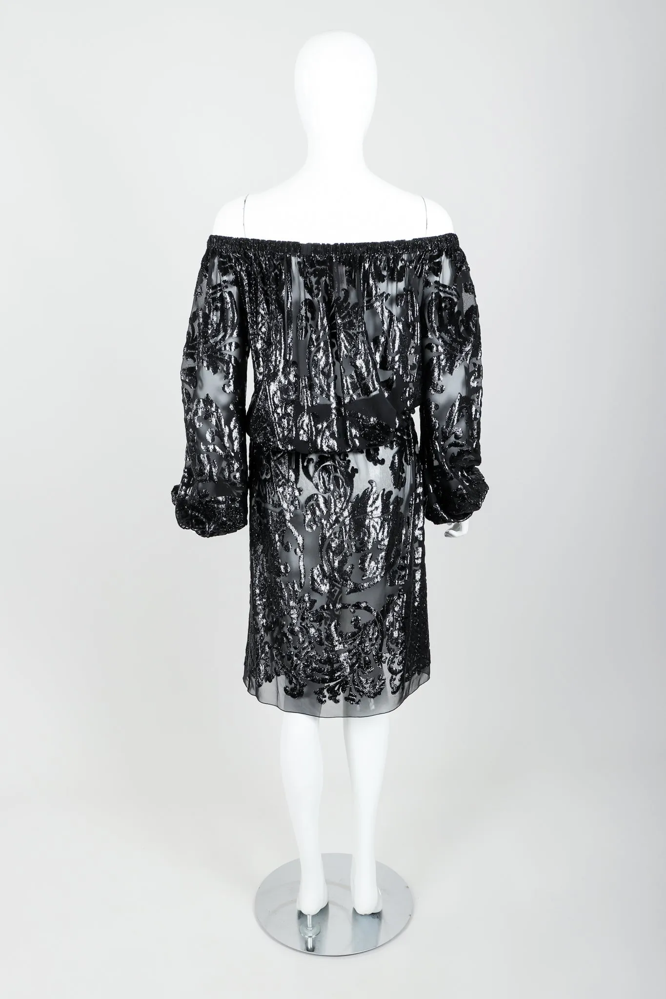Sheer Lamé Cocktail Dress