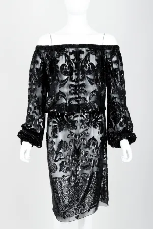 Sheer Lamé Cocktail Dress