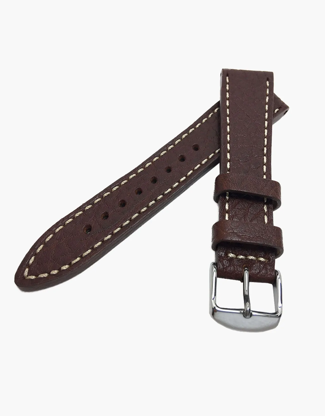 Shrunken Buffalo Grain Leather Watch Bands MS894 Brown-Hadley-Roma