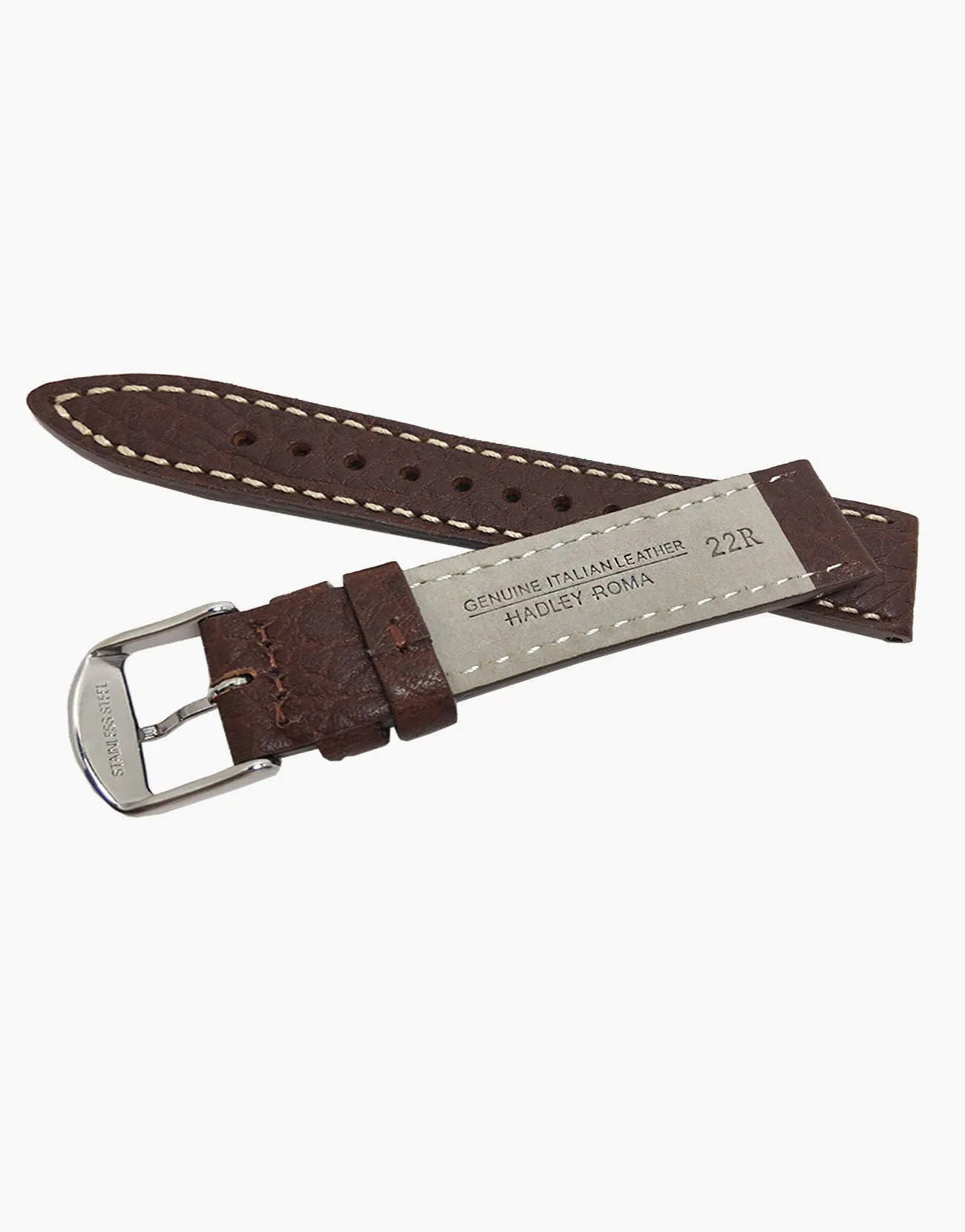 Shrunken Buffalo Grain Leather Watch Bands MS894 Brown-Hadley-Roma