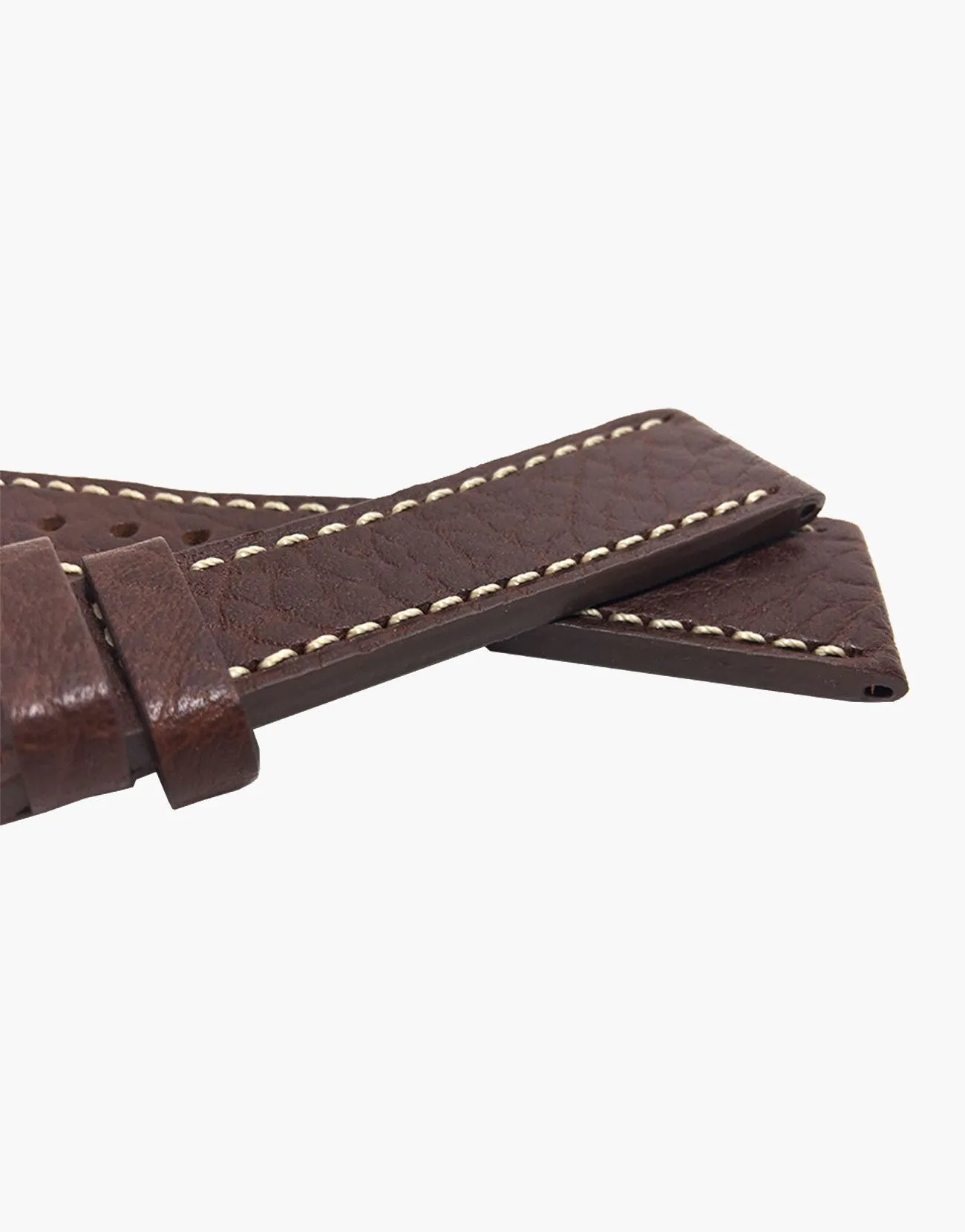 Shrunken Buffalo Grain Leather Watch Bands MS894 Brown-Hadley-Roma