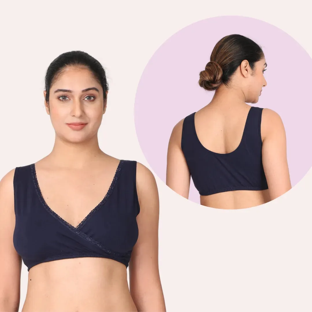 Sleep Nursing Bra | Pull-Over Neckline | Wide Straps | 3-Pack
