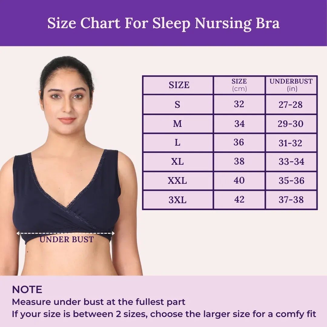 Sleep Nursing Bra | Pull-Over Neckline | Wide Straps | 3-Pack