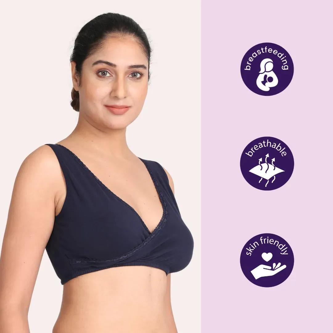 Sleep Nursing Bra | Pull-Over Neckline | Wide Straps | 3-Pack