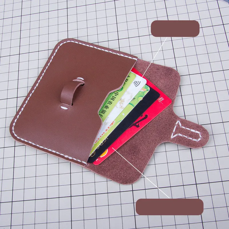 Slim Leather Card Holder Kit DIY Leather Buckle Coin Wallet Kit DIY Eco Leather Project