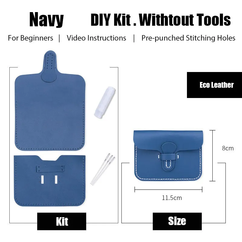 Slim Leather Card Holder Kit DIY Leather Buckle Coin Wallet Kit DIY Eco Leather Project