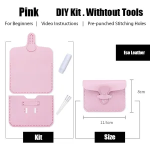 Slim Leather Card Holder Kit DIY Leather Buckle Coin Wallet Kit DIY Eco Leather Project