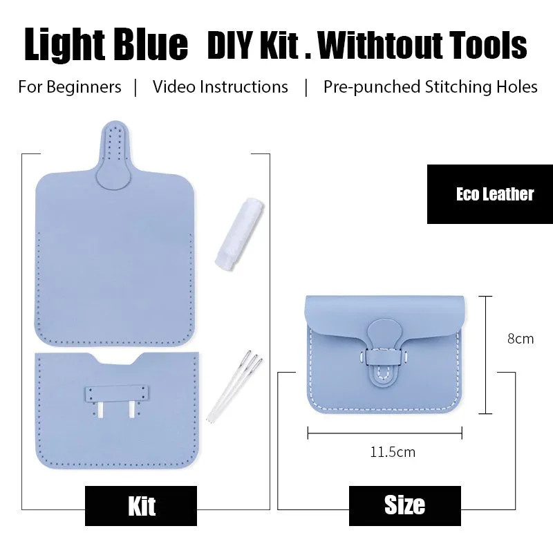 Slim Leather Card Holder Kit DIY Leather Buckle Coin Wallet Kit DIY Eco Leather Project