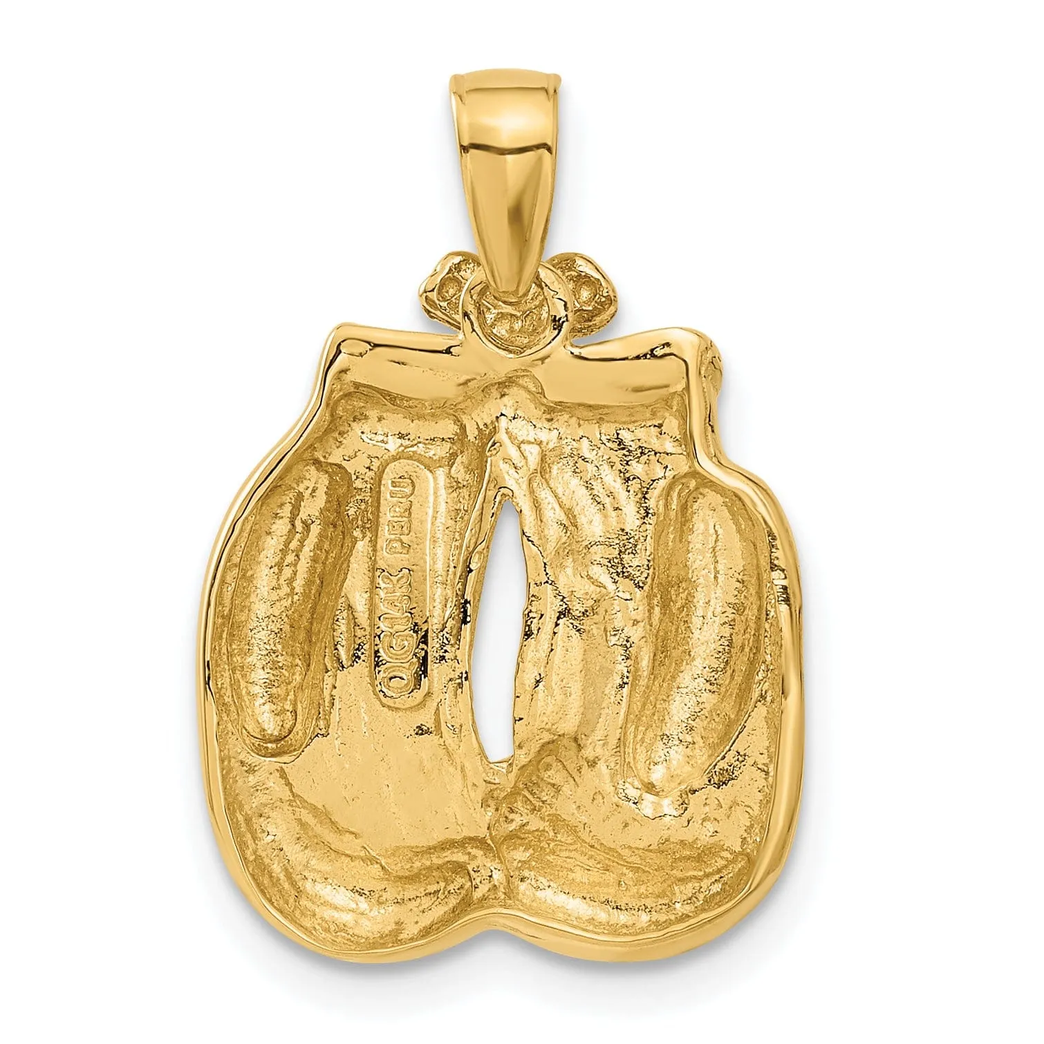 Solid 14k Yellow Gold Boxing Gloves Pendant