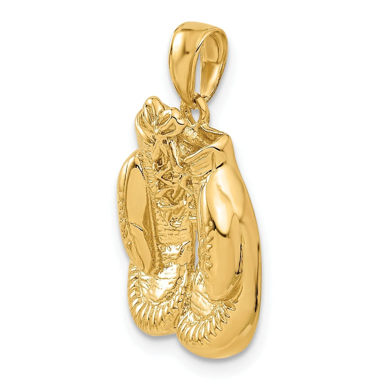 Solid 14k Yellow Gold Boxing Gloves Pendant