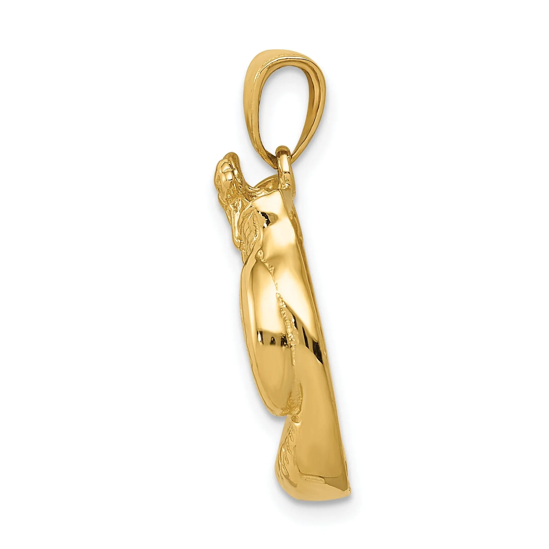 Solid 14k Yellow Gold Boxing Gloves Pendant