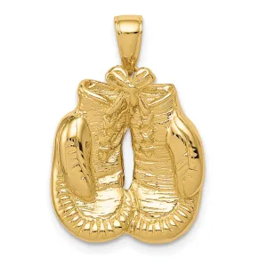 Solid 14k Yellow Gold Boxing Gloves Pendant