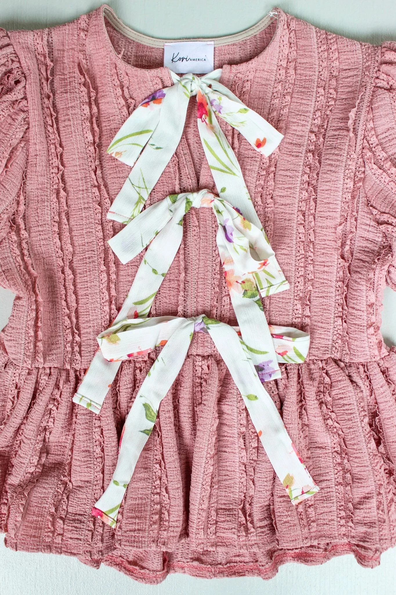 Spring Romance Peplum Top • Dusty Rose