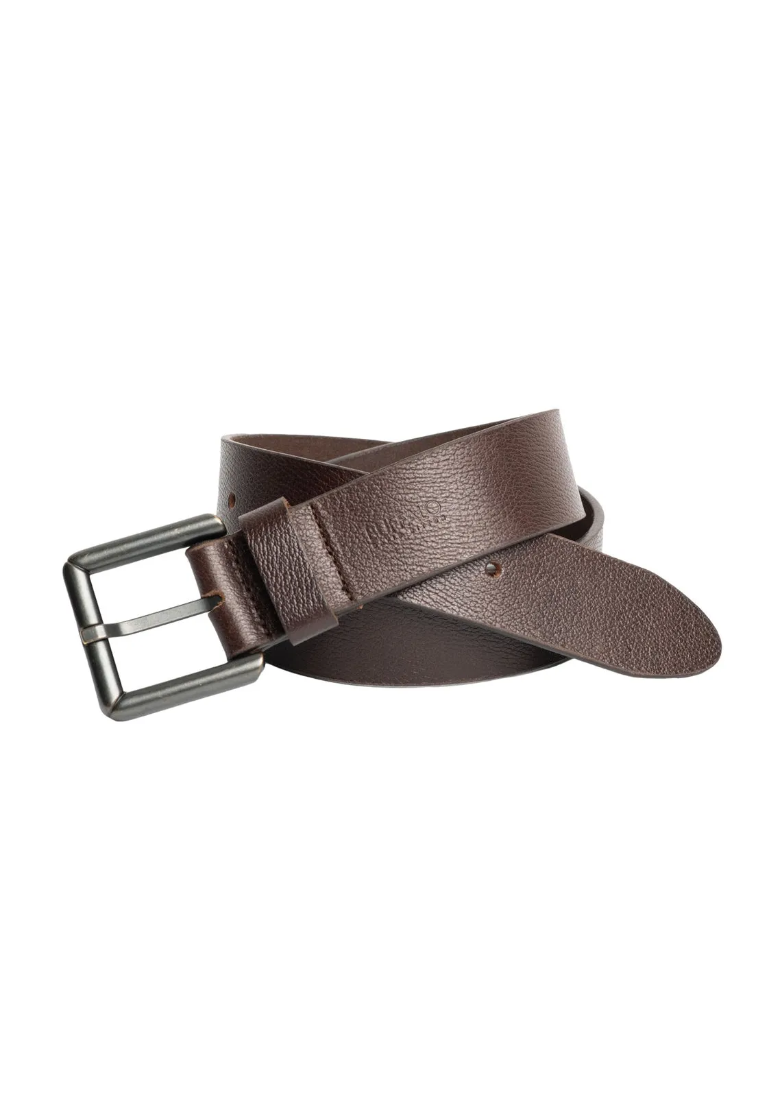 Square Buckle Brown Buffalo Leather Belt - BB1000C13