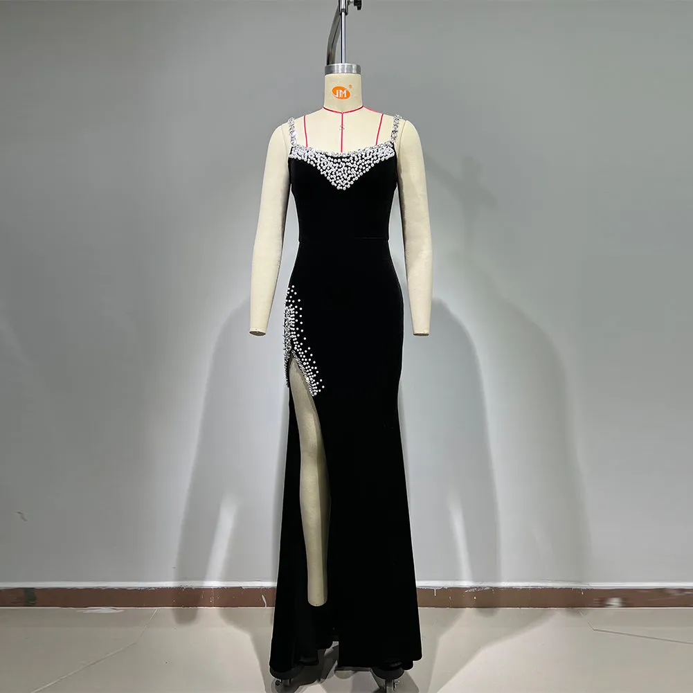 Strappy Sleeveless Elegant Maxi Bodycon Dress HT10790