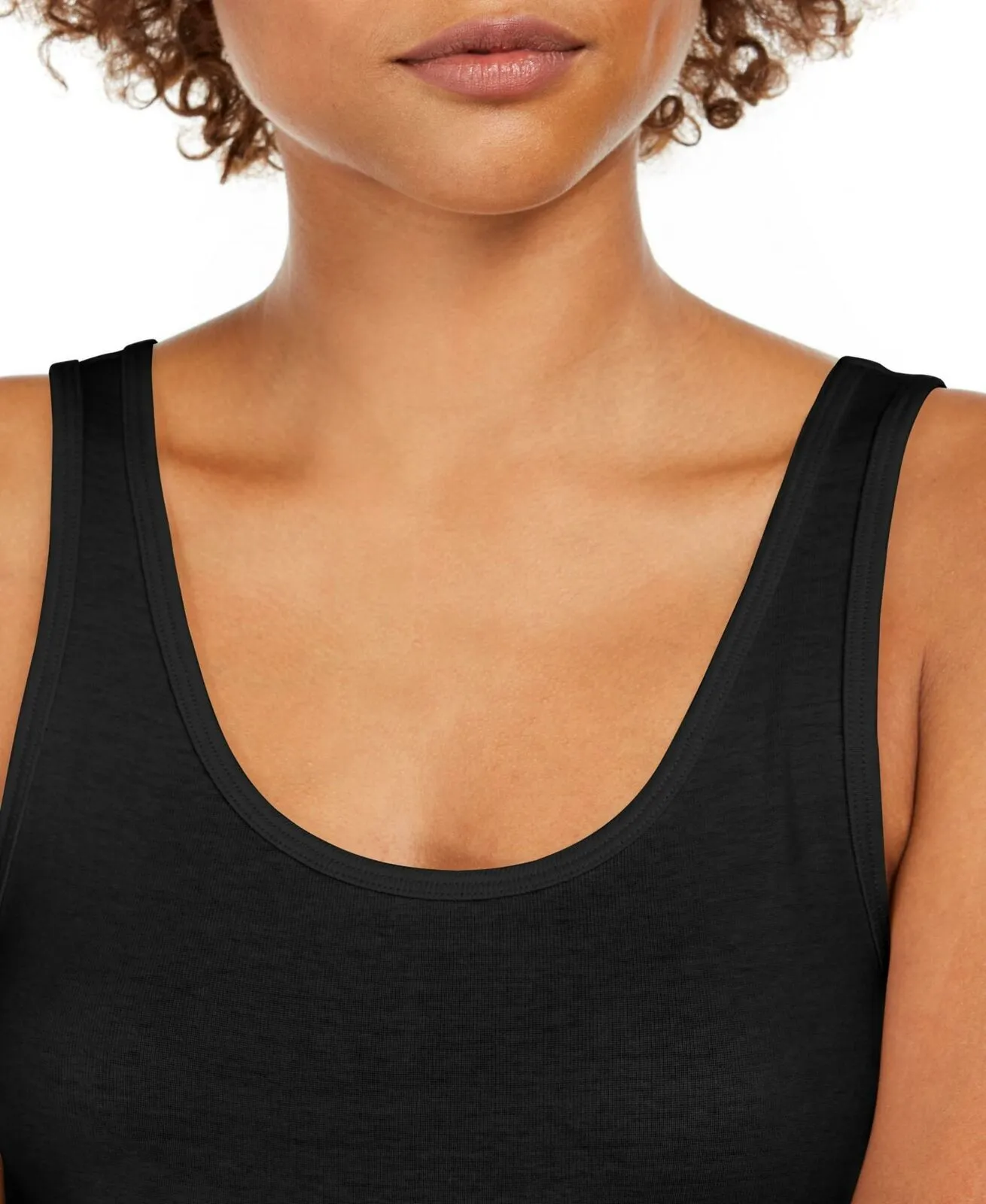 Style & Co Petite Basic All Cotton Rib Knit Tank Top