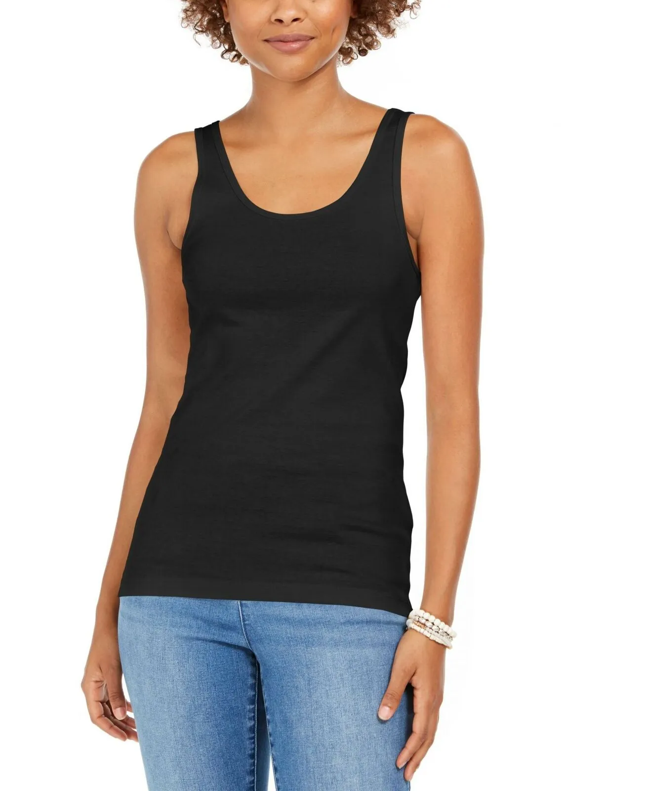 Style & Co Petite Basic All Cotton Rib Knit Tank Top