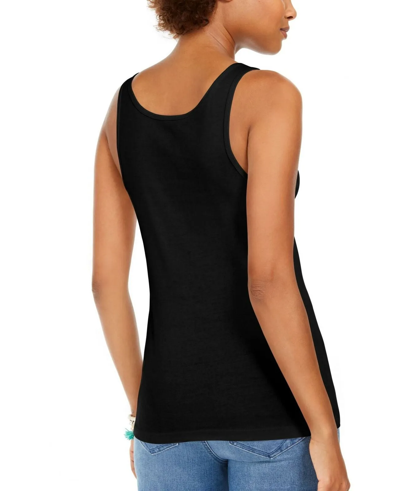 Style & Co Petite Basic All Cotton Rib Knit Tank Top