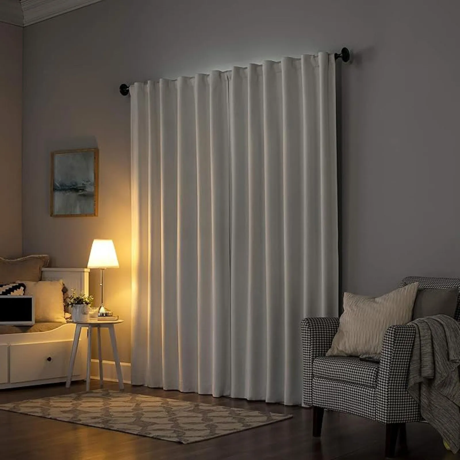 Sun Zero Amherst Velvet 50" x 96" Thermal Blackout Curtain Panel Pearl 50" x 96"