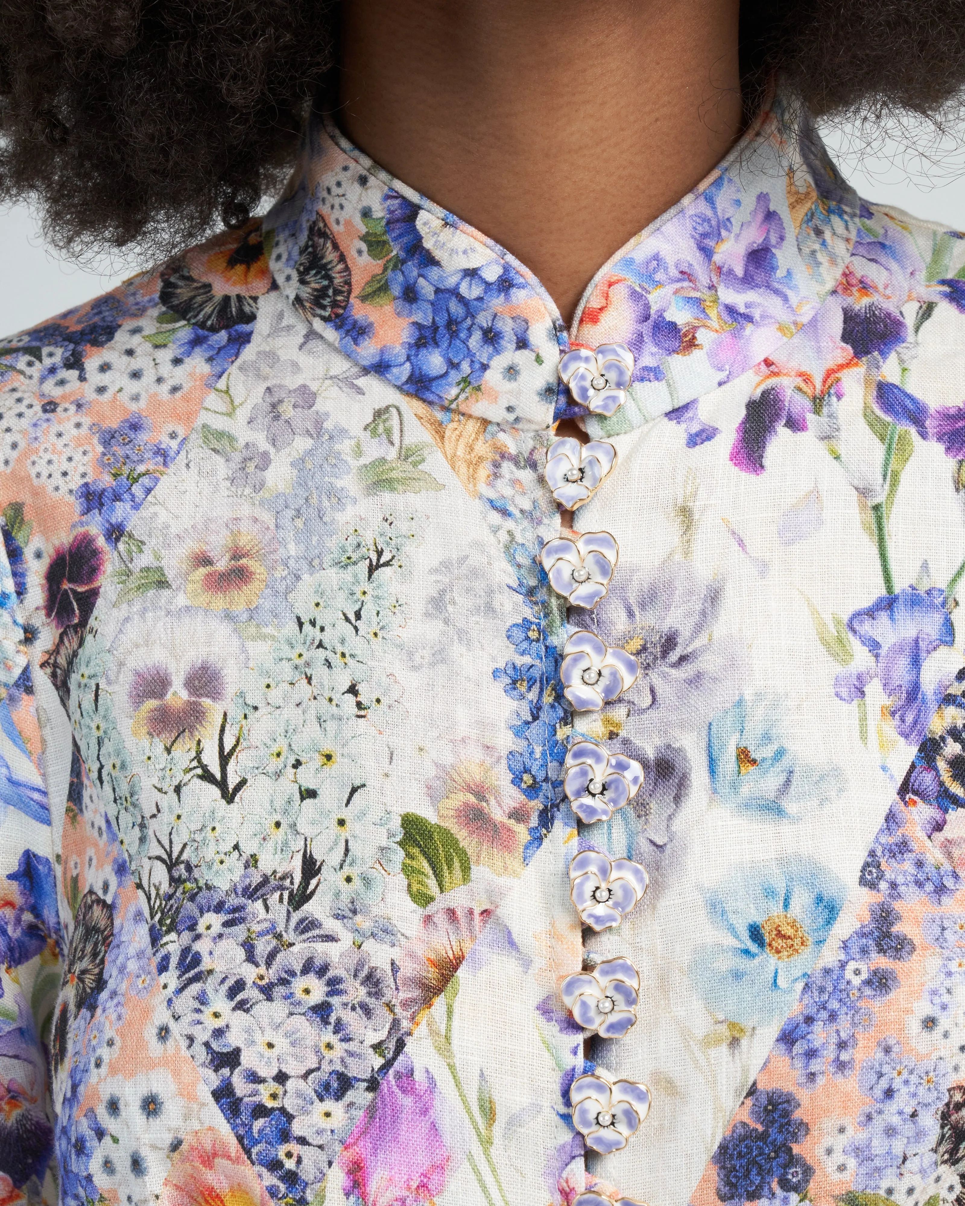 tama belted mini dress - diamond splice floral