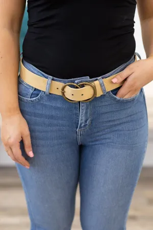Tan Double Ring Buckle Belt