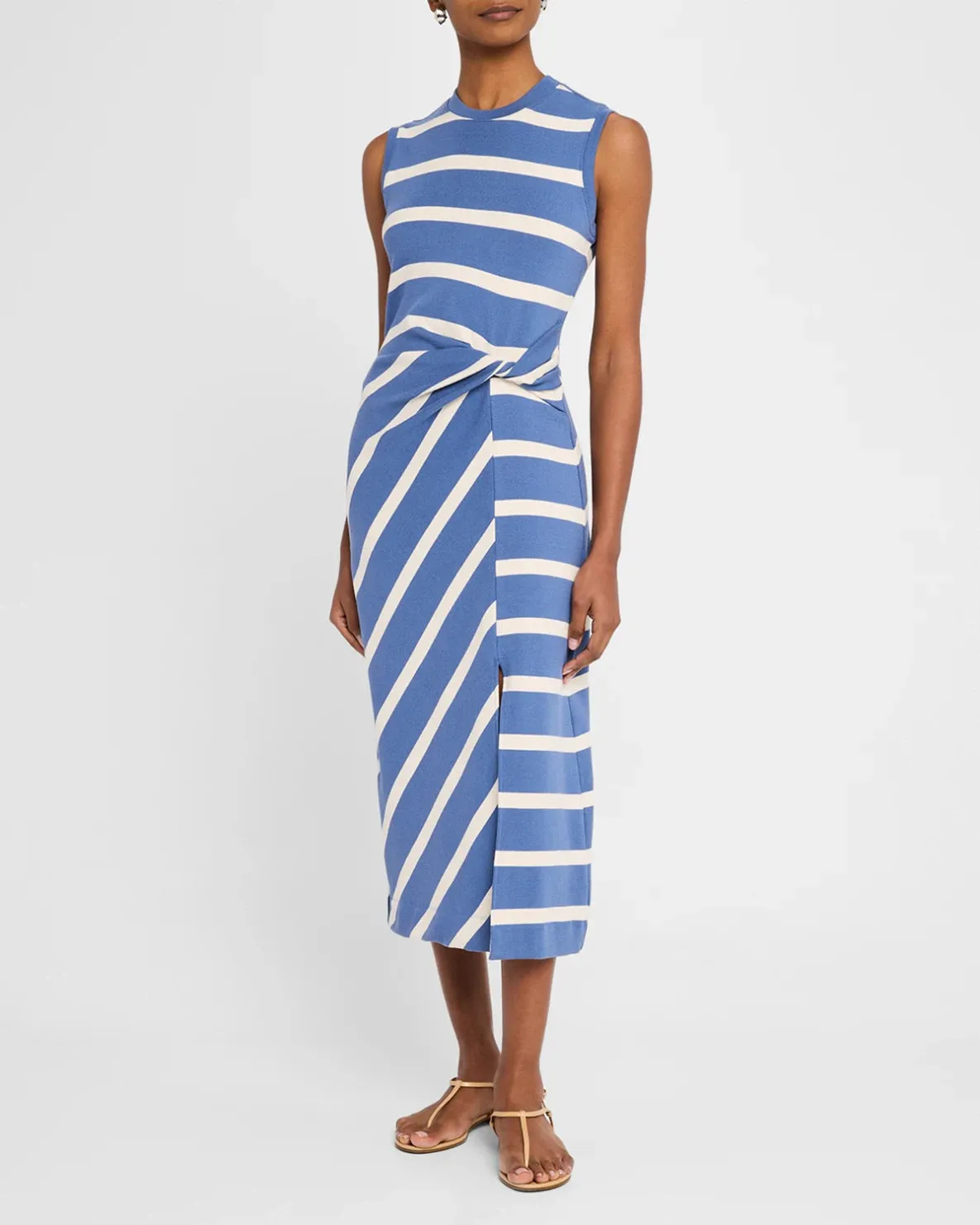 TANYA TAYLOR SLEEVELESS STRIPED CODY DRESS
