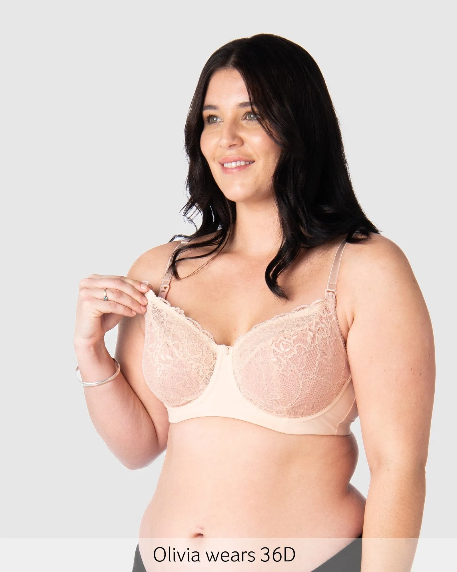 Temptation Lace Nursing Bra - Powder