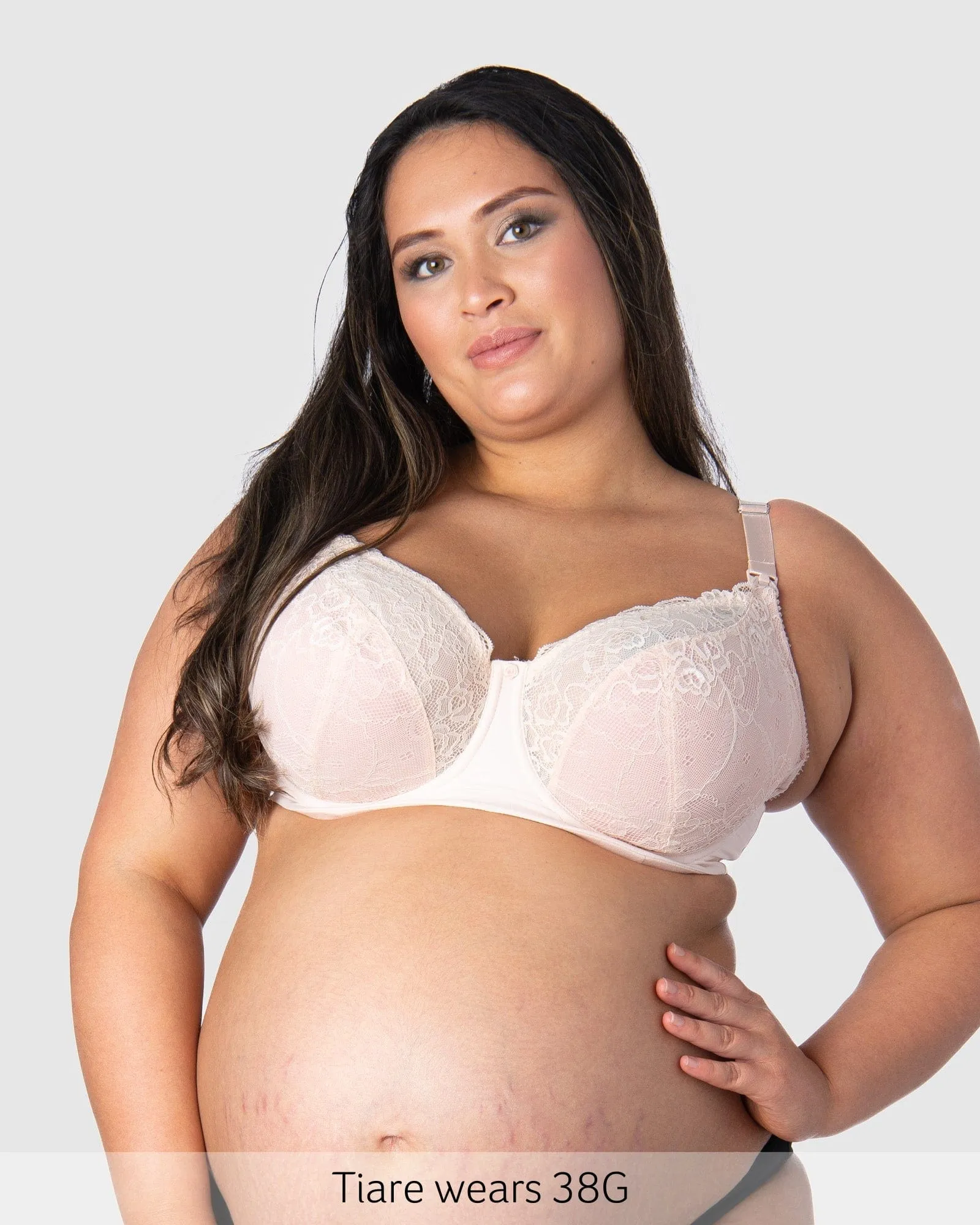 Temptation Lace Nursing Bra - Powder