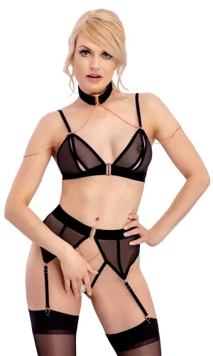 Tie Open Bralette and Suspender Briefs