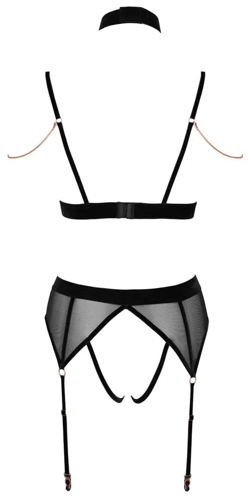 Tie Open Bralette and Suspender Briefs