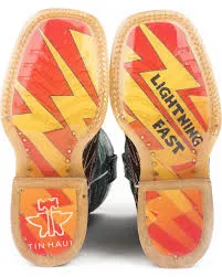 Tin Haul Boys' Thunderbolt Cowboy Boots - Square Toe