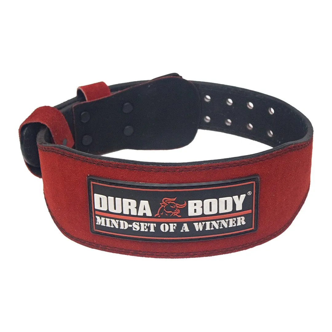 Titan Red Suede Leather Weightlifting Belt