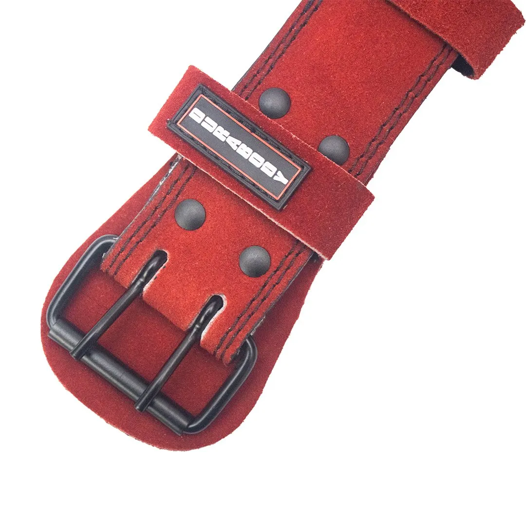 Titan Red Suede Leather Weightlifting Belt
