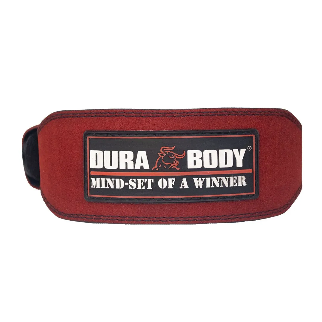Titan Red Suede Leather Weightlifting Belt