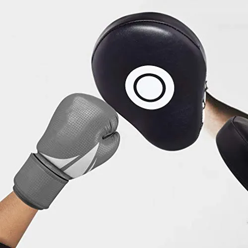 TLBTEK 2PCS Black Curved Punching Mitts Boxing Pads Hand Target Boxing Pads Gloves Training Focus Pads Kickboxing Muay Thai MMA Martial Art UFC Punch Mitts for Kids,Men & Women