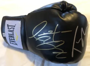 Tyson Fury vs Wilder Signed Black Everlast Boxing Glove Boxing Autograph Memorabilia