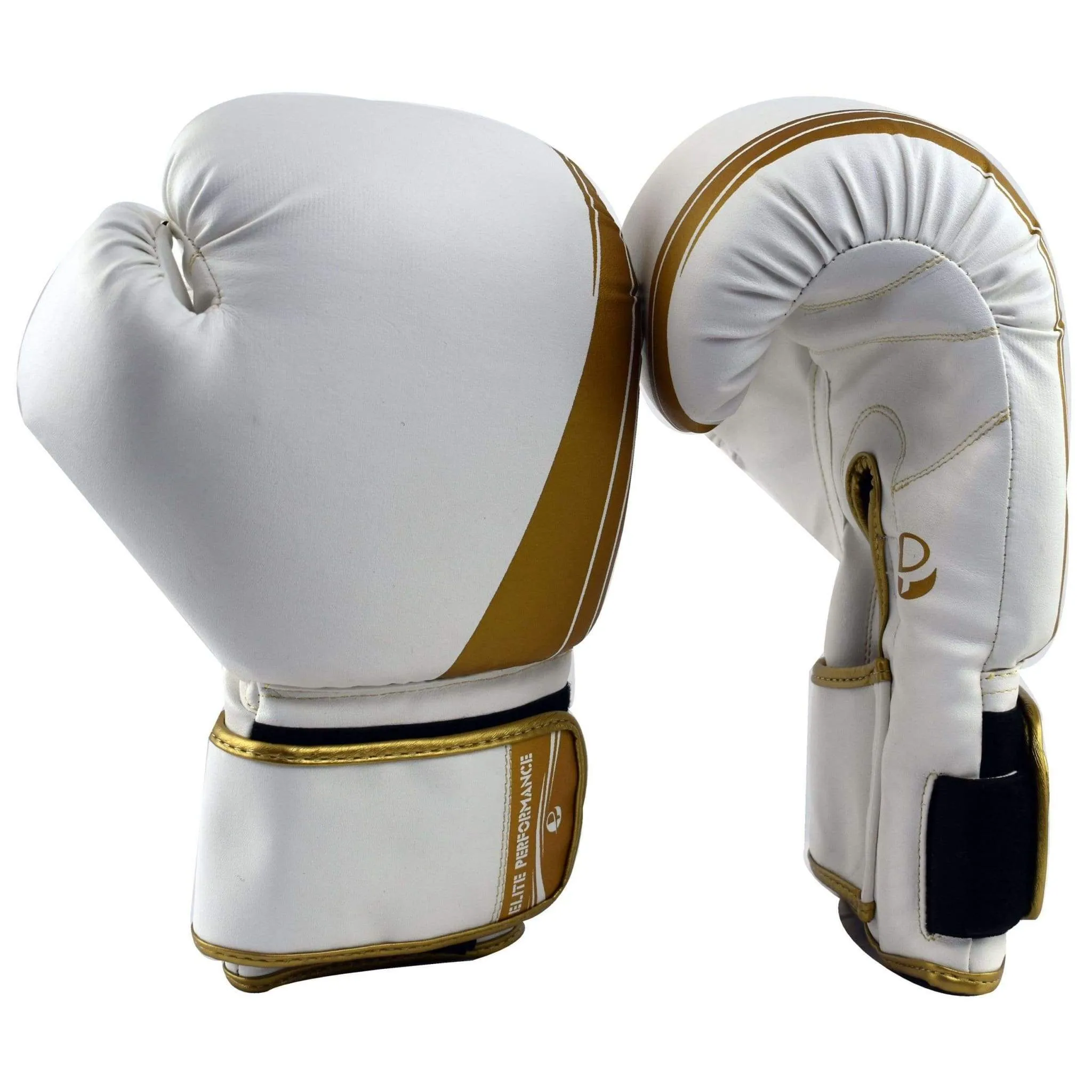 Ultimate - Elite Boxing Gloves White Gold - Boxing MMA Muay Thai Training And Bag Work